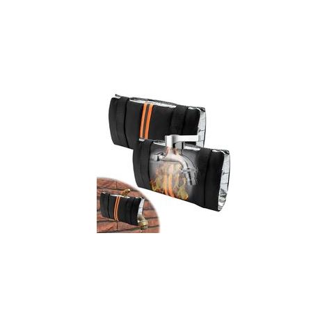Lot de 2 housses pour robinets extérieurs, protection antigel pour l'hiver, housses isolantes réutilisables avec bande réfléchissante, imperméables, pour robinets de jardin et tuyaux extérieurs