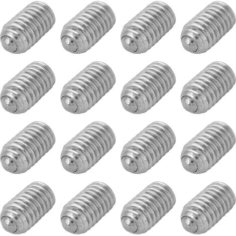 Vis À Piston À Bille À Ressort M6  10, 20Pcs Allen Localisation en Acier Inoxydable À Pointe Sphérique Fixation de La Vis de Piston, pour Équipement de Lubrification, Outil Pneumatique (M6  10) (1/5)