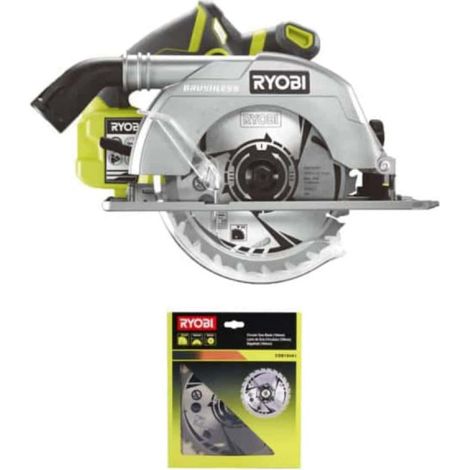 Pack RYOBI Sega circolare Brushless 18V OnePlus 60mm R18CS7-0 - lama in metallo duro 184mm 24 denti CSB184A1