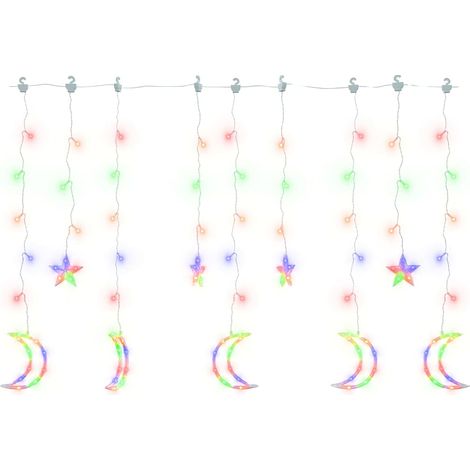Guirlande lumineuse étoile et lune avec télécommande 138 LED (1/5)