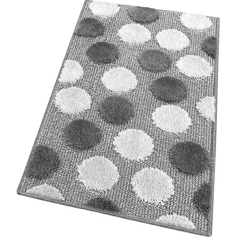 Tappeto Bagno Camera Antiscivolo Shaggy Moderno Scendi Doccia Assorbente 100% Made In Italy Grigio - 65x130 cm