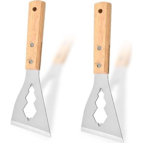 Longziming - Grattoir à papier peint - Couteau à papier peint - Lame en acier inoxydable - Manche ergonomique en bois - Acier inoxydable et bois - Conception découpée - Sans danger pour les surfaces - (1/5)