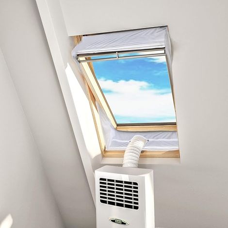 Tissu d’Isolation HOOMEE Pour Fenêtre à Pivot Central avec Un Périmètre Allant Jusqu’à 380cm- Pour Climatiseur Mobile et Sèche-Linge – Adapté à Toutes les Unités Mobiles De Climatisation (1/5)