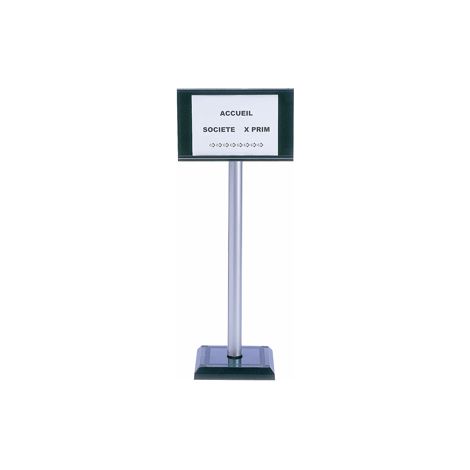 Poteau tertiaire Gris avec support d'information A4 - 2000321
