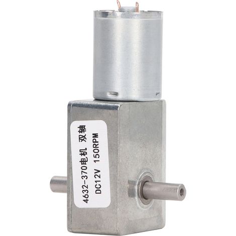 DC12V Schneckengetriebemotor, Doppelwellen-Mikro-Elektromotor, Vollmetall-Untersetzungsmotor 4632‑370, 150 U/min (1/5)