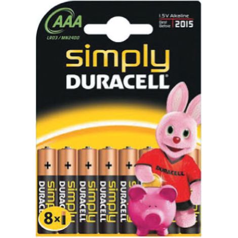 cf 8 piles Duracell Simply MN2400 1,5W piles alcalines ministyle