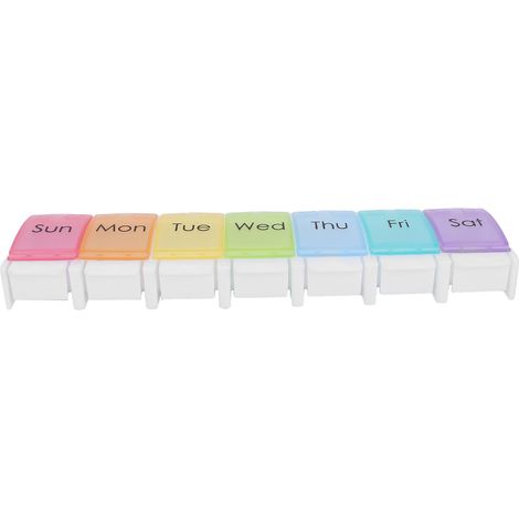 Grand boîtier organiseur de pilules hebdomadaire, grand capacité, portable, pour vitamines et médicaments. (1/5)
