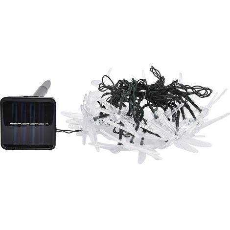Guirlande lumineuse solaire libellule 6,5M 30LED multicolore, éclairage constant + clignotant, étanche pour extérieur, décoration jardin cour terrasse allée pelouse paysage (avec batterie intégrée) (1/5)
