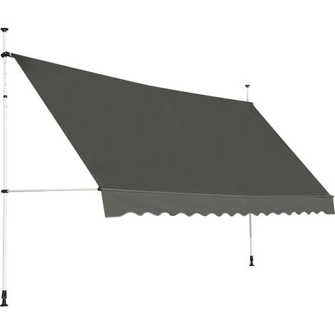 4M Telescopic Canopy Retractable Adjustable Outdoor Clamp Awning Sun Shelter