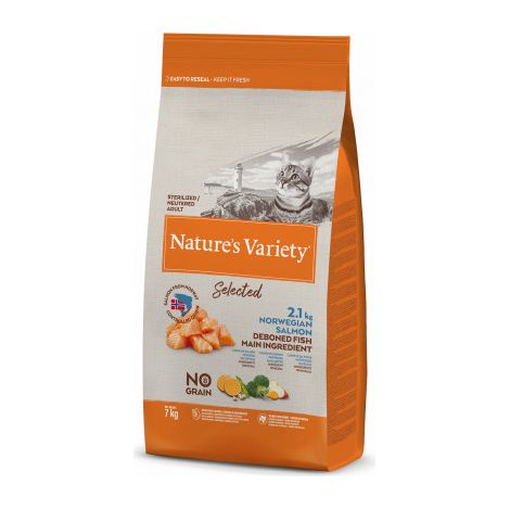 Nature's Variety No Grain Sterilized Adult Salmón - Comida para Gatos Adultos Esterilizados de Salmón