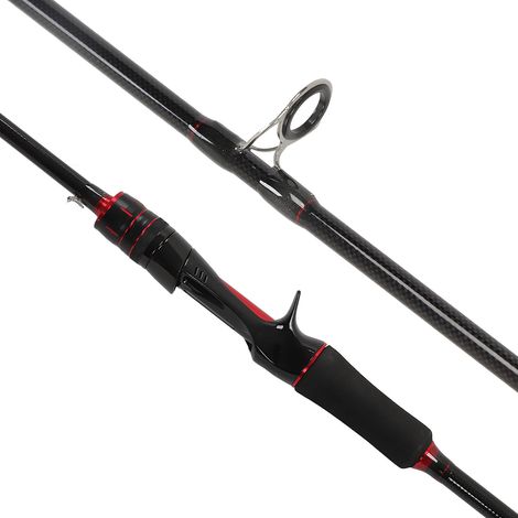 Canne à pêche Baitcasting 1,8 m, corps principal en fibre de carbone, poignée EVA, pour eau douce et eau salée, avec gâchette (1/5)