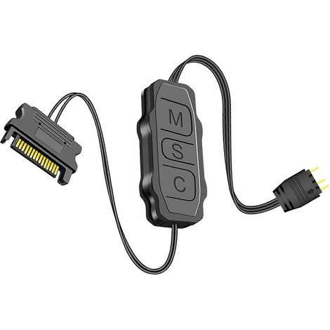 5V 3PIN ARGB-Controller SATA für Motherboards 5V ARGB-Lichtleisten Beleuchtungsplatine RGB-Synchronisierungscontroller Schwarz (Schwarz) (1/5)