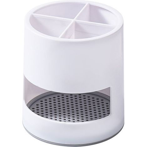 4Porte-brosse à dents en plastique à fentes - Blanc - Support de rangement multifonctionnel (1/5)