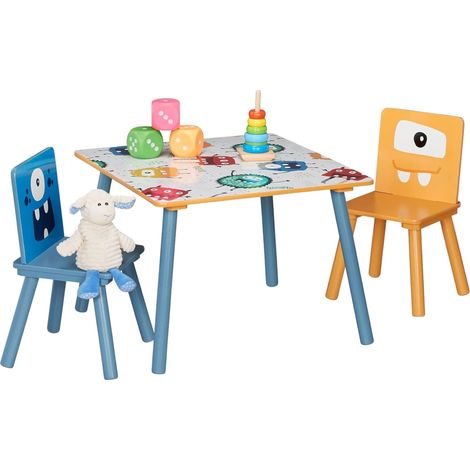 Tavolo GINGER HOME con 2 Sedie GHOSTS per Bambini, in Legno, per Gioco, Disegno e Pasti (1/5)