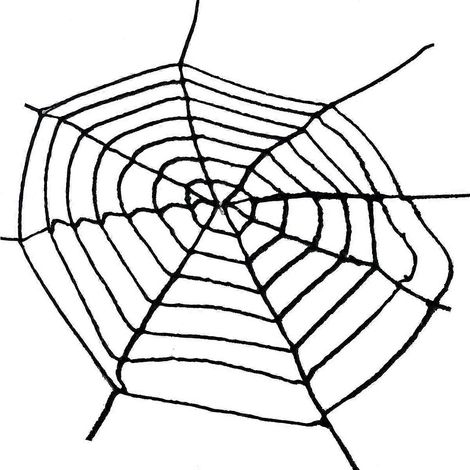 Halloween-Spinnennetz-Set (schwarz, 1 Stück) für drinnen und draußen (1/5)