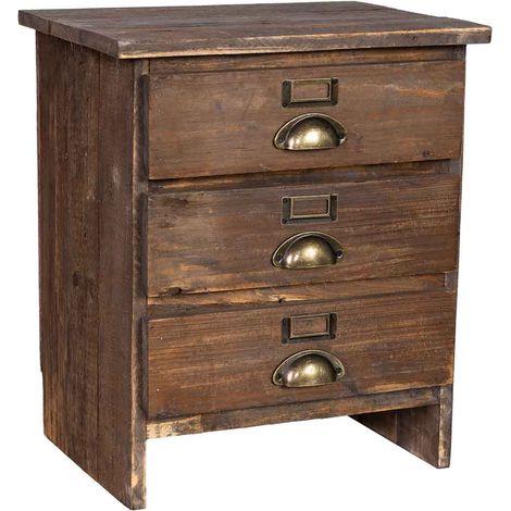 Mesita de 3 cajones de madera 40x31x46,5h cm (1/5)