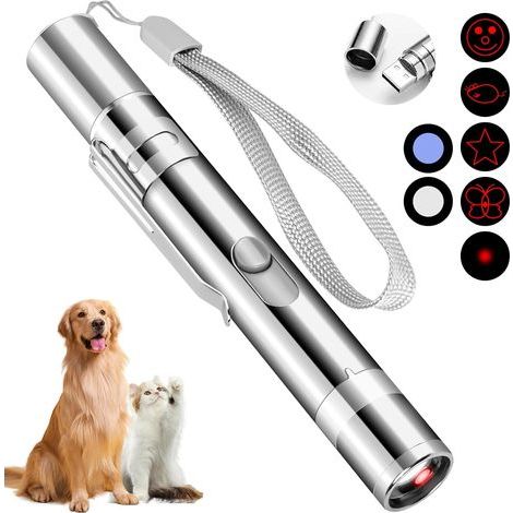 Pointer-Spielzeug für Wohnungskatzen, wiederaufladbares Katzenspielzeug mit USB-Anschluss und 7 einstellbaren Mustern, interaktives Jagdspielzeug für Wohnungskatzen und Hunde, ideal zum Trainieren und (1/5)