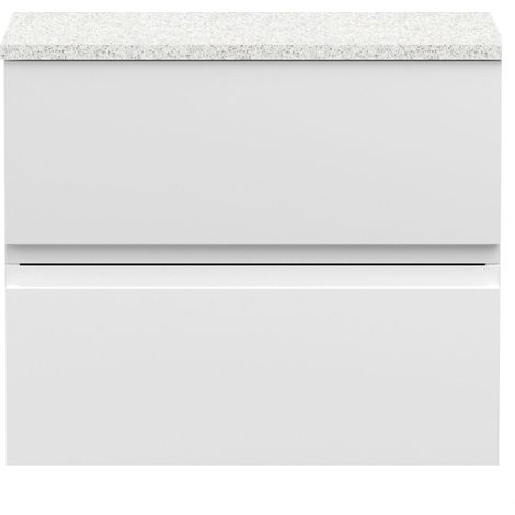 Mavesyn Contemporary 2 Drawer Wall Hung Vanity Unit with Laminate Worktop, Satin White, 600mm