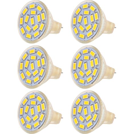 Lot de 6 ampoules LED GU4 270 lm, 15 LED, basse consommation, MR11, pour éclairage sur rail, 12 V, 3 W, lumière chaude 3000 K (1/5)