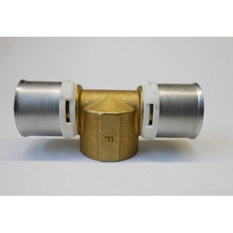 Te laiton femelle à sertir 32x1"x32 pour systemes multicouches PB Tub (1/3)