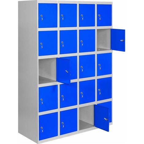 Armario Taquilla SIMON LOCKER Profesional Monobloque 5 Puerta 4/20 300 (1200)Gris/Azul