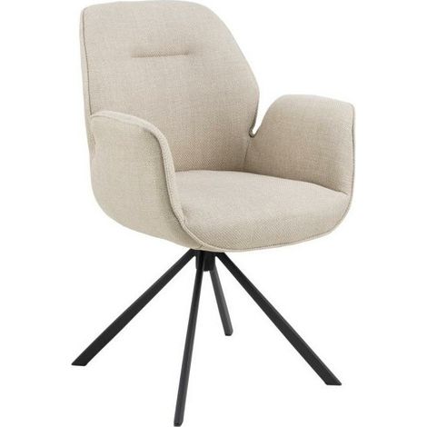 Silla Norsica 392, Beige + Negro, 91x61x59cm, Tapiz, Metálico (1/5)