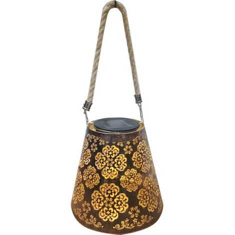 Lampe solaire portable en fer, lampe à projection de flocons de neige, lampe décorative suspendue étanche pour jardin, cour ou aménagement paysager 0015 - Lampe Flocon de Neige (1/5)