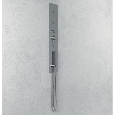 Wall kit a parete da incasso a muro acciaio inox cromato lucido deviatore doccetta doccia confezione 1 (1/2)