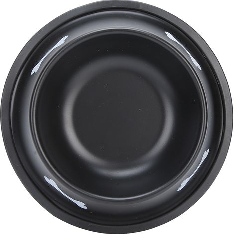 Gamelle en acier inoxydable pour animaux de compagnie (chat et chien), robuste et antidérapante, avec un joli motif (noir) (1/5)