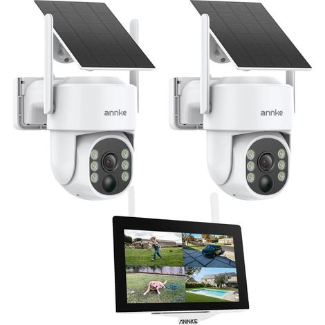 Système de caméra de sécurité sans fil, moniteur de 7 pouces, résolution 4MP, audio bidirectionnel, entrée 4 canaux, design compact (1/5)