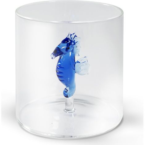 WD LifeStyle Bicchiere Vetro Borosilicato Cc 250 ml Decoro Cavalluccio