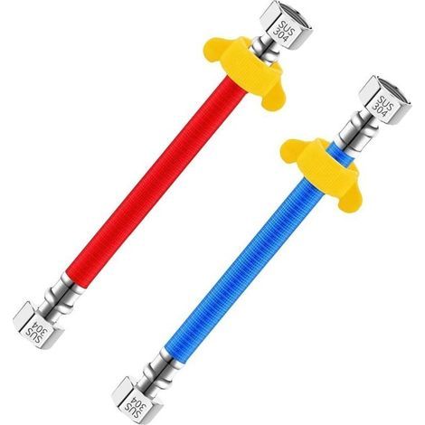 Pair Qrity 2 Pièces Tuyaux D'entrée Flexibles en Acier Inoxydable 304, G1/2\" Connecteurs de tuyau pour Chauffe-Eau Eau Chaude et Froide, 20CM