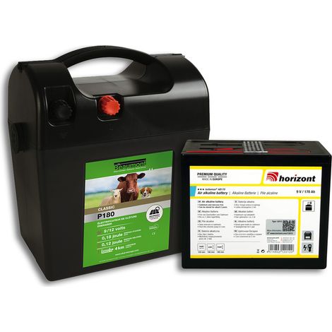 Beaumont – Poste à pile P180 9V 170Ah – Alimentation 9V/12V – Tension 8500V – Distance jusqu'à 4 km sans végétation