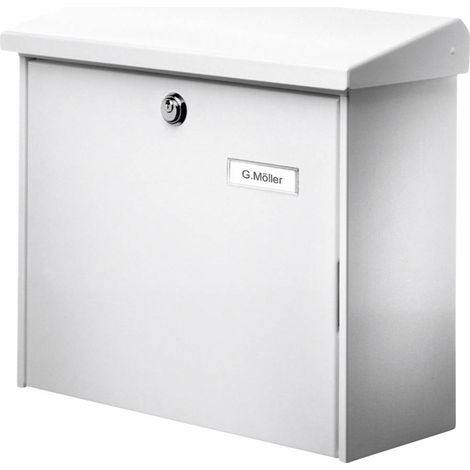Burg Wächter 4120 COMFORT 913 W Boîte aux lettres Tôle d'acier blanc avec serrure à clé