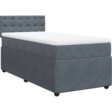Maison Exclusive - Sommier à lattes de lit avec matelas Gris foncé 100x200 cm (1/5)