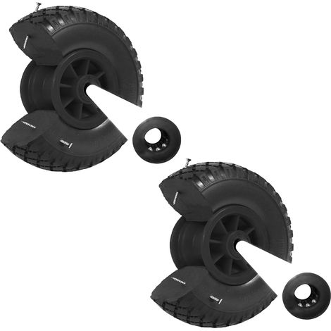 2x Sackkarrenrad Vollgummi 260x85 mm 3.00-4 PU Ersatzrad Rad Reifen Achsenlager 75 mm schwarz (1/5)