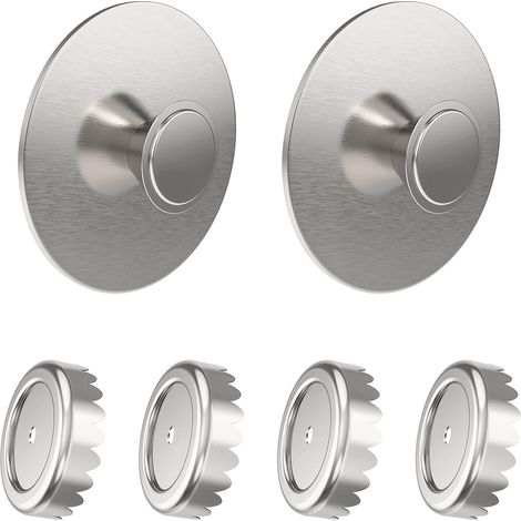 2 Pièces Porte-Savon Magnétique Acier Inoxydable, Murale Porte-Savon Aimant de Cuisine et de Salle de Bain, Économisez de l'espace Contient 4 couvercles (1/5)