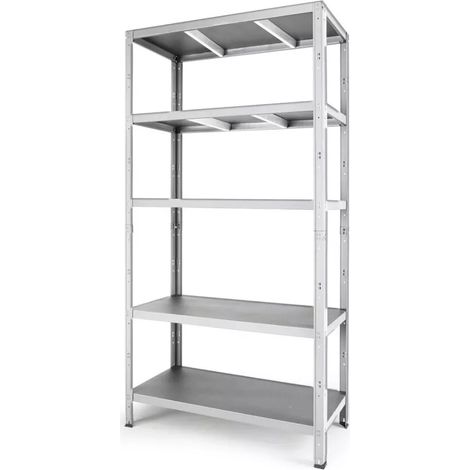 scaffale 5 ripiani in metallo grima "rako" grigio 750 kg 100x40x188 cm (1/2)