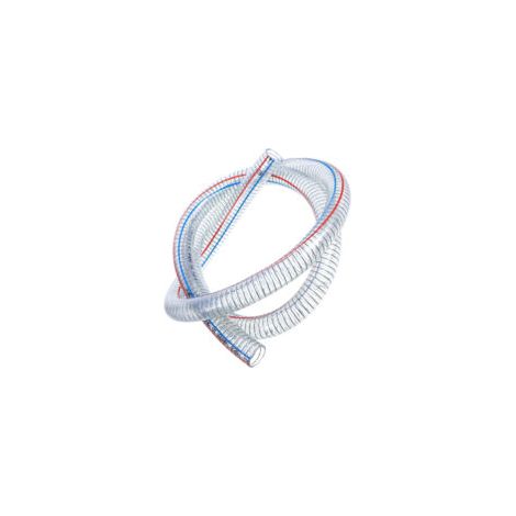 Tuyau souple spiralé en fil d'acier PVC transparent 4 mm – Longueur 1 m – Résistant à la pression pour huile, eau et air