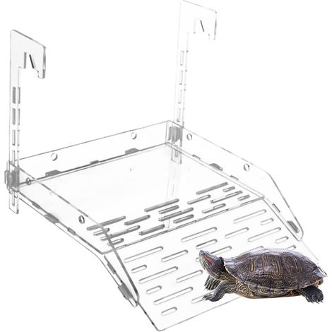Quai Pour Tortues - 1 Pièce - Acrylique Transparent - Plateforme De Repos - Aquarium Reptiles Grenouilles - 20x25cm (1/5)