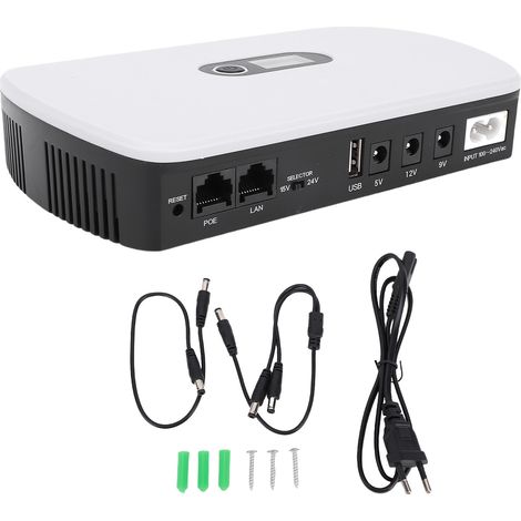 Batterie de secours UPS 10400mAh USB5V DC5V 9V 12V POE15V 24V, sortie avec écran LCD, alimentation pour routeur, Modem, caméra, Smartphone, prise ue (1/5)