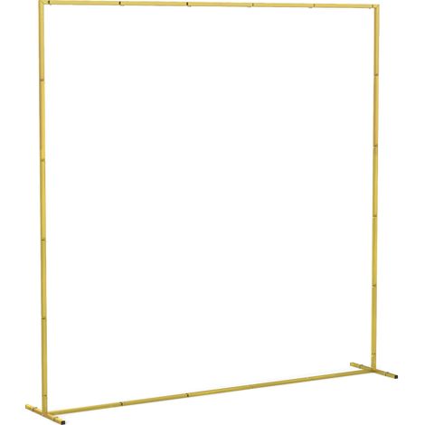 Arche de fond en métal doré, 2 m, idéale pour les mariages, les jardins et les mariages. Arche de ballons fleuris. (1/5)