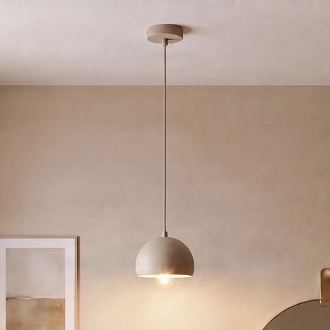 [GEBRAUCHT] B-Ware Hängeleuchte Sool LED Pendelleuchte dimmbar beige matt Stahl Ø15cm 1-flammig (1/2)