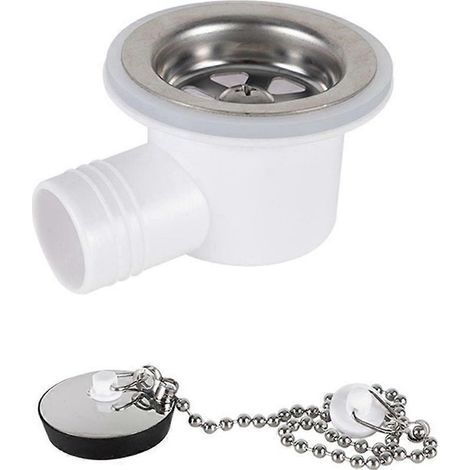 Raccord coudé pour bouchon de vidange d'évier, pour camping-car ou bateau - Blanc (1/5)