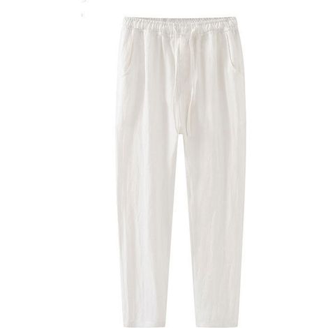 1 pantalon en lin et coton, coupe ample, cordon de serrage, pour yoga plage détente été (1/5)