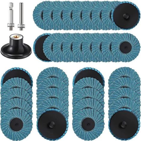 27pcs Roue à persiennes en alumine de zircone à changement rapide de 2 pouces pour meuleuse,grain 40/60/80/120 pour une finition professionnelle (1/4)