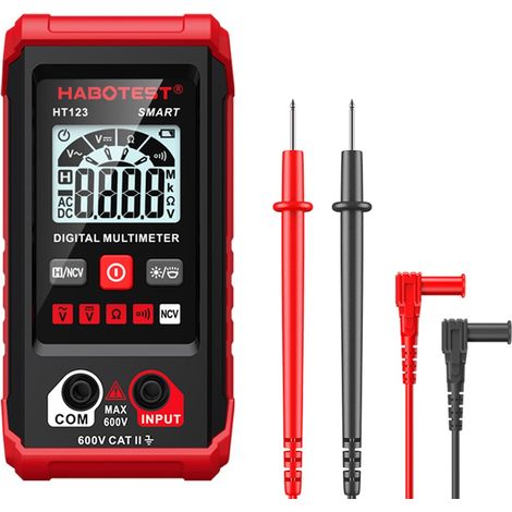 HT123 Multimètre numérique à écran LCD, 2000 points, 0,8 600 V, mesure la tension AC/DC pour multimètre numérique domestique (1/5)