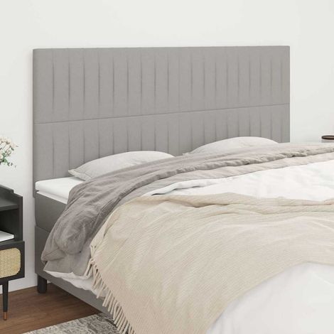 Tête de lit 160 x 5 x 118/128 cm réglable en hauteur tissu gris clair, 19kg - PANGIVO (1/5)