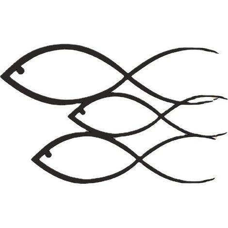 Décoration Murale en Métal poissons,Tenture Murale Décor Silhouette Art pour Maison Chambre Salon Bureau (1/4)