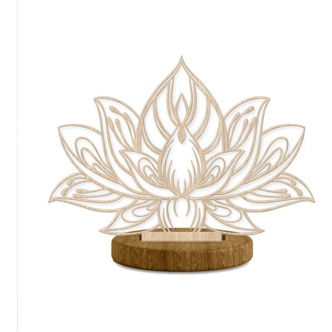 Décoration à poser fleur de lotus en bois